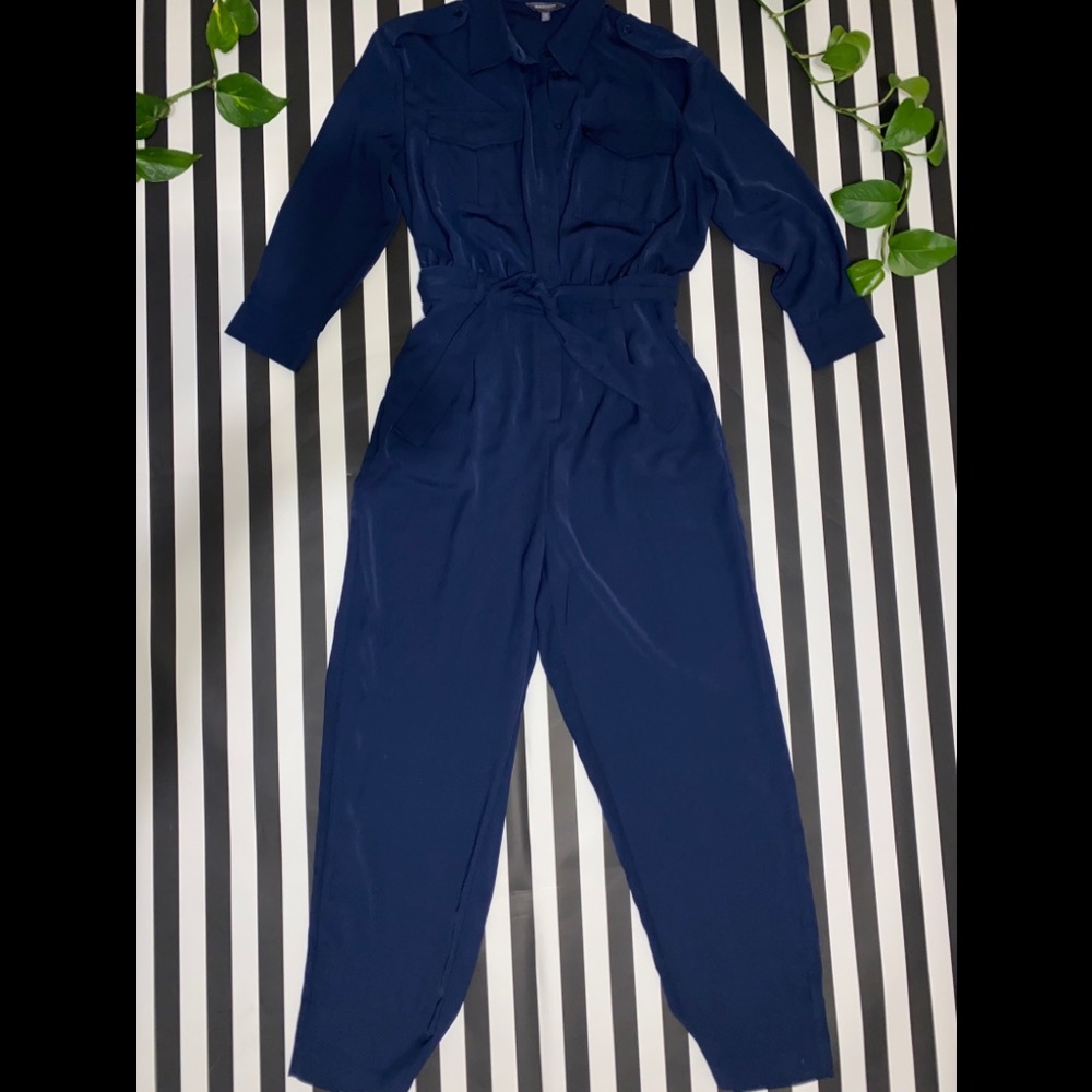 Madison Navy Blue Jumpsuit with Tie